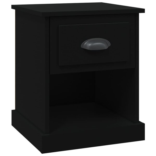 vidaXL Table de chevet noir 39x39x47 5 cm bois d’ingénierie