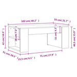 vidaXL Table basse noir 102x55x42 cm bois d'ingénierie