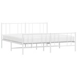 vidaXL Cadre de lit métal sans matelas et pied de lit blanc 183x213 cm