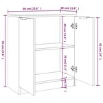 vidaXL Buffets 2 Pièces Noir 60x30x70 cm Bois d'ingénierie