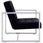 vidaXL Canapé 2 places avec accoudoirs Noir Chrome et velours