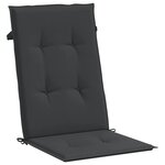 vidaXL Coussins de chaise de jardin à dossier haut lot de 4 noir tissu