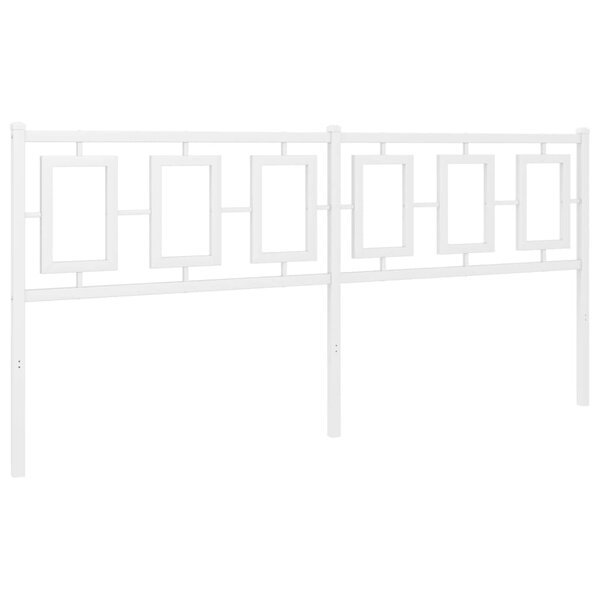 vidaXL Tête de lit métal blanc 180 cm