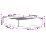 vidaXL Cadre de lit avec lumières LED chêne sonoma 135x190 cm