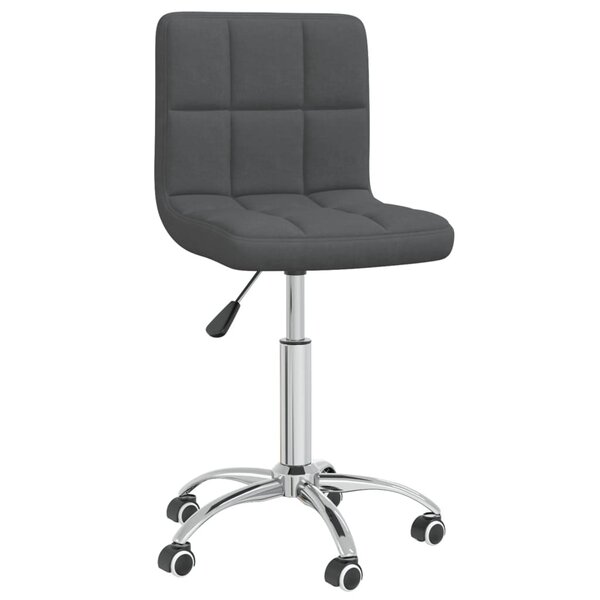 vidaXL Chaise pivotante de salle à manger Gris foncé Tissu