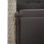 vidaXL Ensemble à manger de jardin et coussins 5 Pièces gris clair rotin