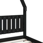 vidaXL Cadre de lit pour enfants noir 90x200 cm bois de pin massif