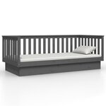 vidaXL Lit de jour Gris 100x200 cm Bois de pin massif
