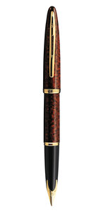 Waterman carène stylo plume ambre plume moyenne 18k encre bleue coffret cadeau