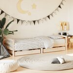 vidaXL Cadre de lit pour enfants gris 80x200 cm bois de pin massif