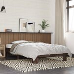 vidaXL Cadre de lit chêne marron 75x190 cm bois d'ingénierie et métal