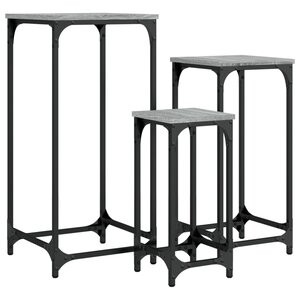 vidaXL Tables d’appoint gigognes 3 Pièces sonoma gris bois d'ingénierie