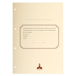 Recharge 297x210 100 Feuillets Foliotés 80g + Garde - Blanc - Le Dauphin