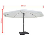 Parasol blanc en aluminium avec base mobile