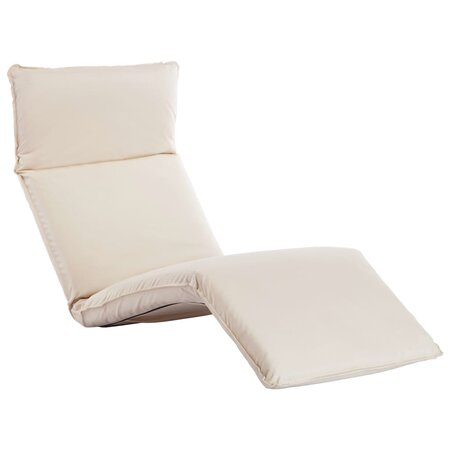 vidaXL Chaise longue pliable Tissu Oxford Blanc crème