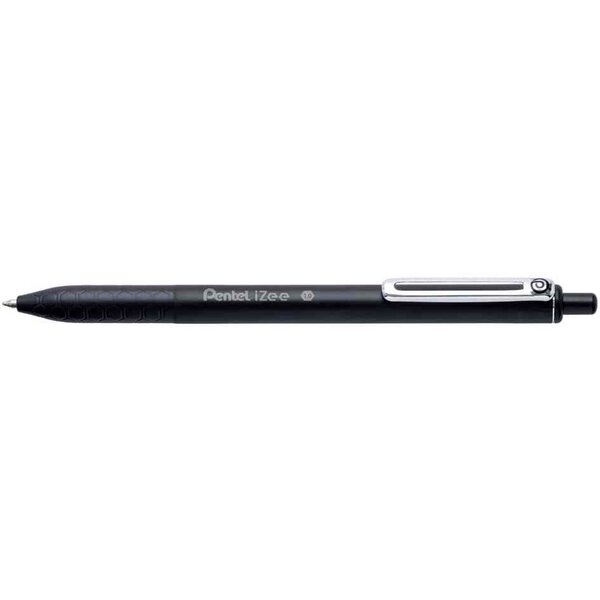 Stylo à bille rétractable izee  noir x 12 pentel