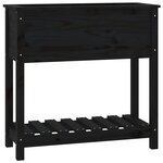 vidaXL Jardinière avec étagère Noir 82 5x34 5x81 cm Bois massif de pin