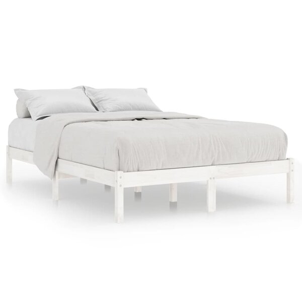 vidaXL Cadre de lit Blanc Bois massif 180x200 cm Super King