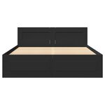 vidaXL Cadre de lit avec tête de lit noir 120x190 cm bois d'ingénierie