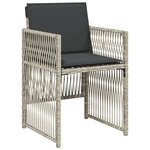 vidaXL Chaises de jardin avec coussins lot de 4 gris clair poly rotin