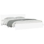 vidaXL Cadre de lit avec tête de lit et LED blanc 180x200 cm