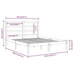 vidaXL Cadre de lit Noir Bois de pin massif 140x190 cm