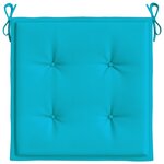 vidaXL Coussins de chaise de jardin lot de 6 turquoise 40x40x3cm tissu