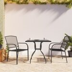 vidaXL Ensemble à manger de jardin 3 Pièces anthracite acier