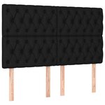 vidaXL Sommier à lattes de lit avec matelas Noir 140x200 cm Tissu