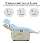 vidaXL Fauteuil inclinable de massage électrique crème similicuir