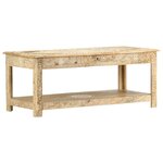 vidaXL Table basse peinte à main 110x50x45 cm Bois de manguier massif