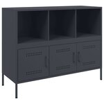 vidaXL Buffet anthracite 100 5x39x79 cm acier laminé à froid