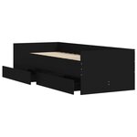 vidaXL Cadre de lit avec tiroirs noir 90x190 cm