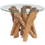 vidaXL Table basse Bois flottant de teck massif 60 cm