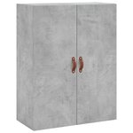 vidaXL Buffet haut Gris béton 69 5x34x180 cm Bois d'ingénierie