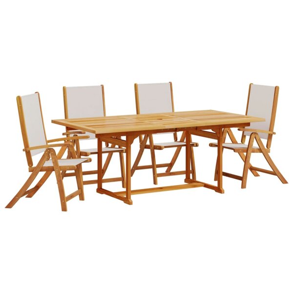 vidaXL Ensemble à manger de jardin 5Pièces bois d'acacia solide textilène