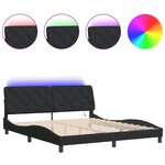 vidaXL Cadre de lit avec lumières LED noir 180x200 cm velours