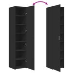 vidaXL Buffet haut noir 40x42 5x185 cm bois d'ingénierie