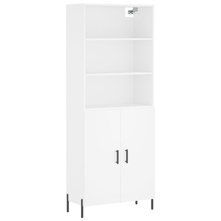 vidaXL Buffet haut Blanc 69 5x34x180 cm Bois d'ingénierie