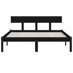 vidaXL Cadre de lit Noir Bois de pin massif 135x190 cm Double