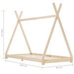 vidaXL Cadre de lit d'enfant Bois de pin massif 80x160 cm