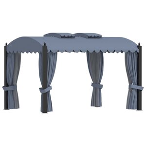 vidaXL Tonnelle avec rideaux 3x4 m Anthracite Acier