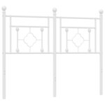 vidaXL Tête de lit métal blanc 120 cm