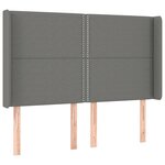 vidaXL Sommier à lattes de lit matelas LED Gris foncé 140x200 cm Tissu