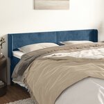 vidaXL Tête de lit avec oreilles Bleu foncé 183x16x78/88 cm Velours