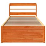 vidaXL Cadre de lit et tête de lit cire marron 100x200 cm bois de pin