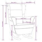 vidaXL Fauteuil à bascule et pieds en bois massif d'hévéa Bleu Velours