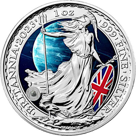 Pièce de monnaie en Argent 2 Pounds g 31.1 (1 oz) Millésime 2023 Cosmic Investment URANUS