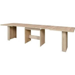 DINING Table a manger extensible de 6 a 12 personnes style contemporain décor chene Sonoma - L 140-273 x l 90 cm