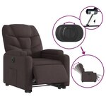vidaXL Fauteuil inclinable électrique marron foncé tissu